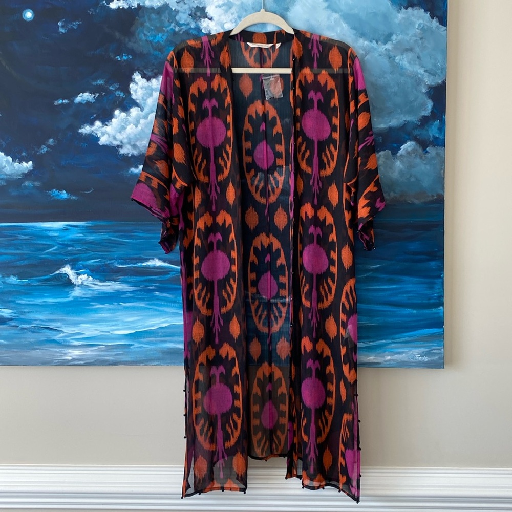 Soft Surroundings Black and Purple Scarf Wrap